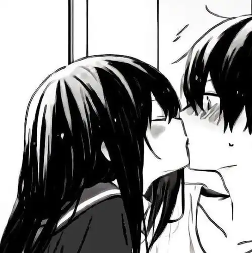 黑白系温柔可爱超美动漫情侣头像22