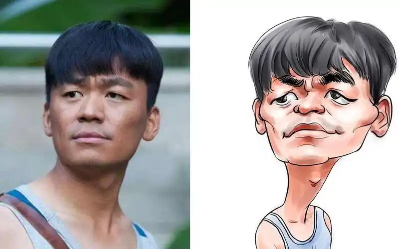 【板绘】王宝强夸张肖像漫画painter平涂画法,抓住人物特征想画的不生