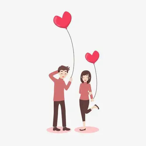 七夕节 卡通人物 一对男女 情侣 浪漫  开心愉快  简笔画 手绘线条