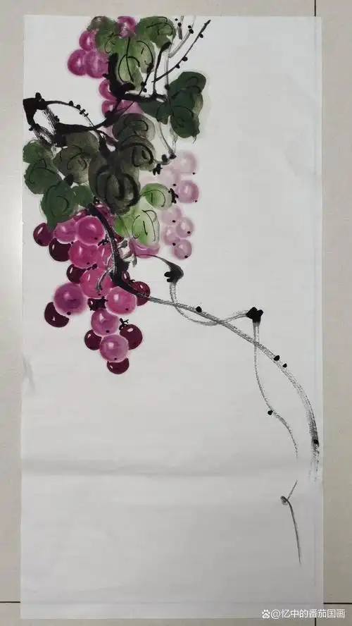写意葡萄画法有了这几个步骤简单易学