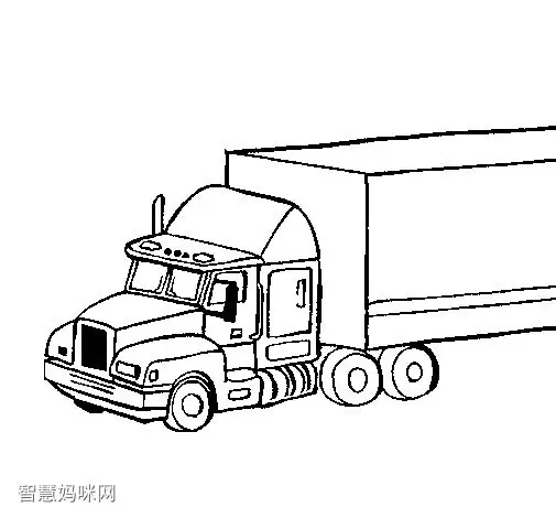 箱式大货车涂色画高清