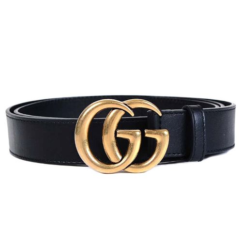 gucci 古驰 gucci腰带 男士双g扣头牛皮皮带腰带 黑色 414516 ap00t