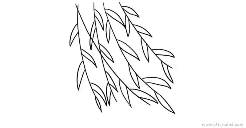 清明节柳枝简笔画的画法图解分享到这里,查找更多清明节柳枝简单简笔