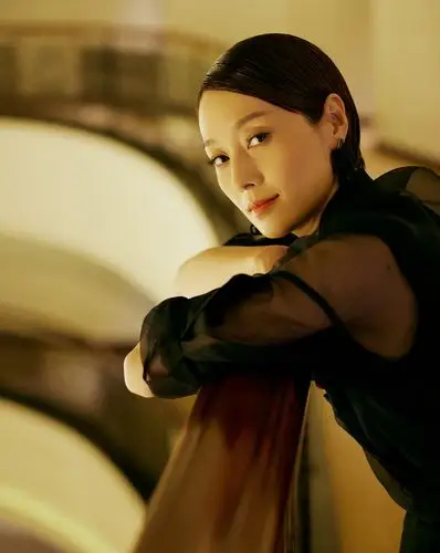 马伊琍黑色半纱长裙优雅现身回眸瞬间定格美好