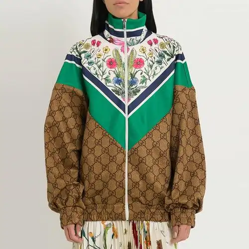 gucci/古驰 19年春夏 棒球服 女性 花朵 拼色 混色 女士夹克 546424x