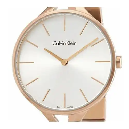 卡文克莱calvinkleinck手表女简约时尚石英钢皮带腕表