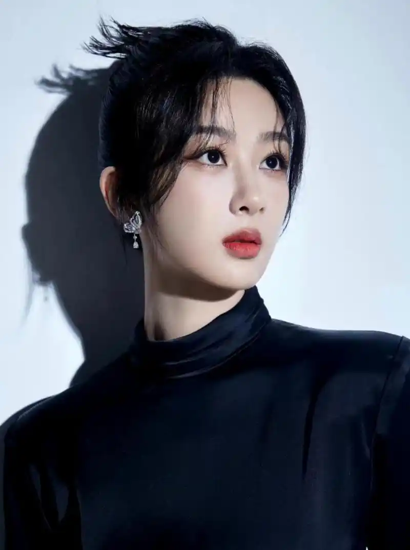 看杨紫穿黑色经典美丽,精致的盘发和标准的脸型,秀气妩媚,优雅的身姿