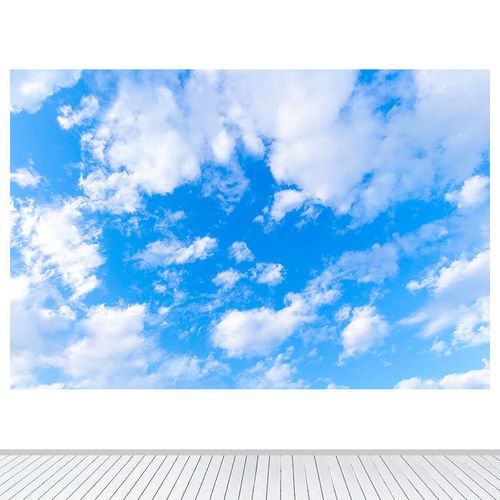 晴空万里的蓝天白云客厅卧室背景墙贴装饰画天空云朵海报自粘壁画