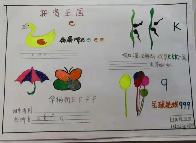 快乐学拼音画报～～ 一年级258班语文创意作业