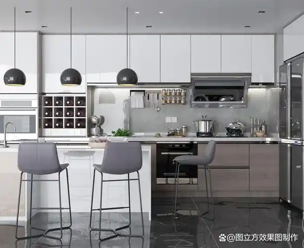 开放式厨房装修效果图