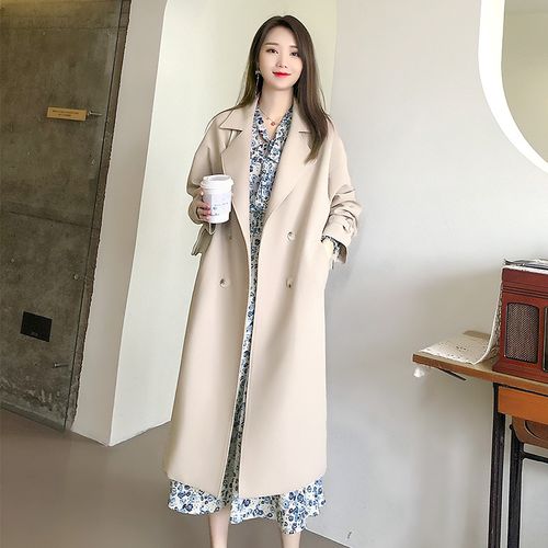 2022年今年流行大衣风衣外套女中长款英伦风春秋新款高端气质女装