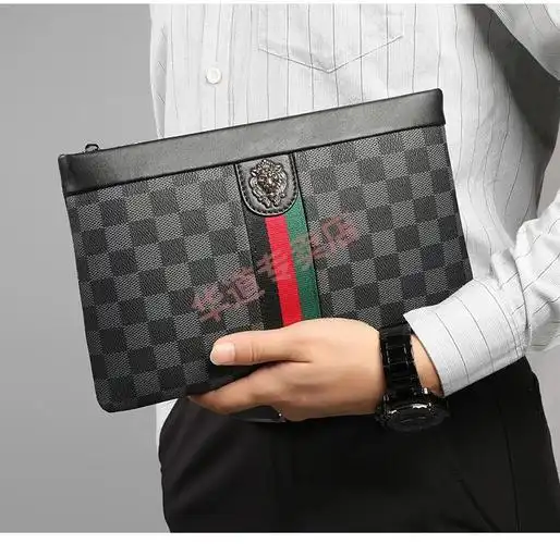 酷奇袋鼠男士手包商务手拿包夹包潮牌时尚大容量信封包轻奢质感手