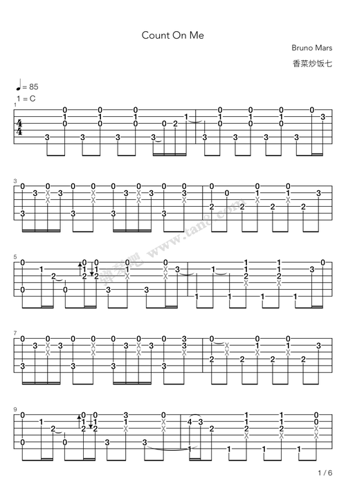 吉他谱 - count on me