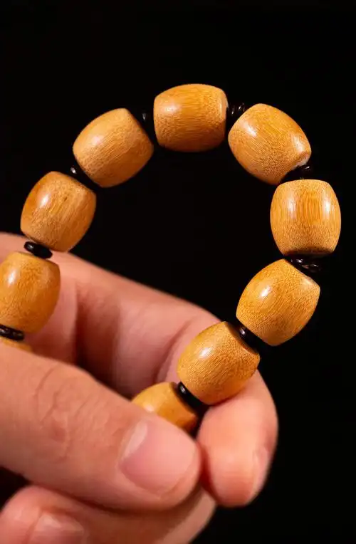 贵鸿 实心竹转运珠手串玉竹把件 文玩玉化竹子制品佛珠手串盘玩手串