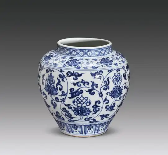 【明宣德 青花缠枝八吉祥纹罐】拍卖品_图片_价格_鉴赏_明代青花瓷器