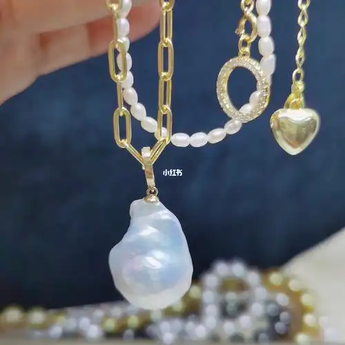 时尚巴洛克珍珠吊坠项链百搭