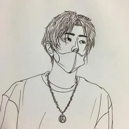 简笔画蔡徐坤素描