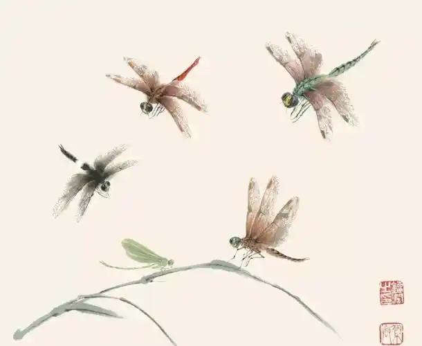 天牛蝉蜻蜓画法