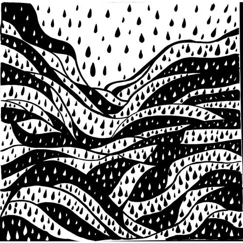 黑白线描抽象画