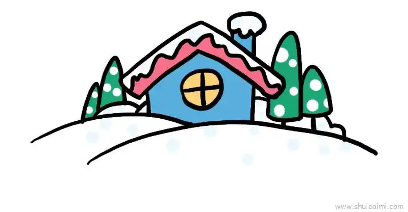 冬天风景儿童画怎么画 冬天风景简笔画顺序