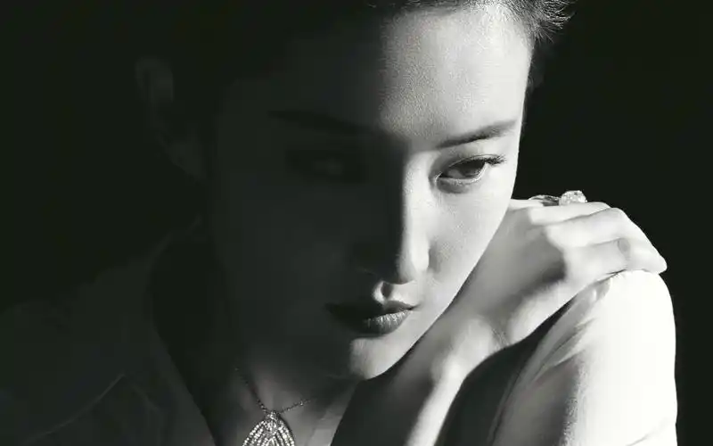 刘亦菲杂志性感黑白写真图片桌面壁纸