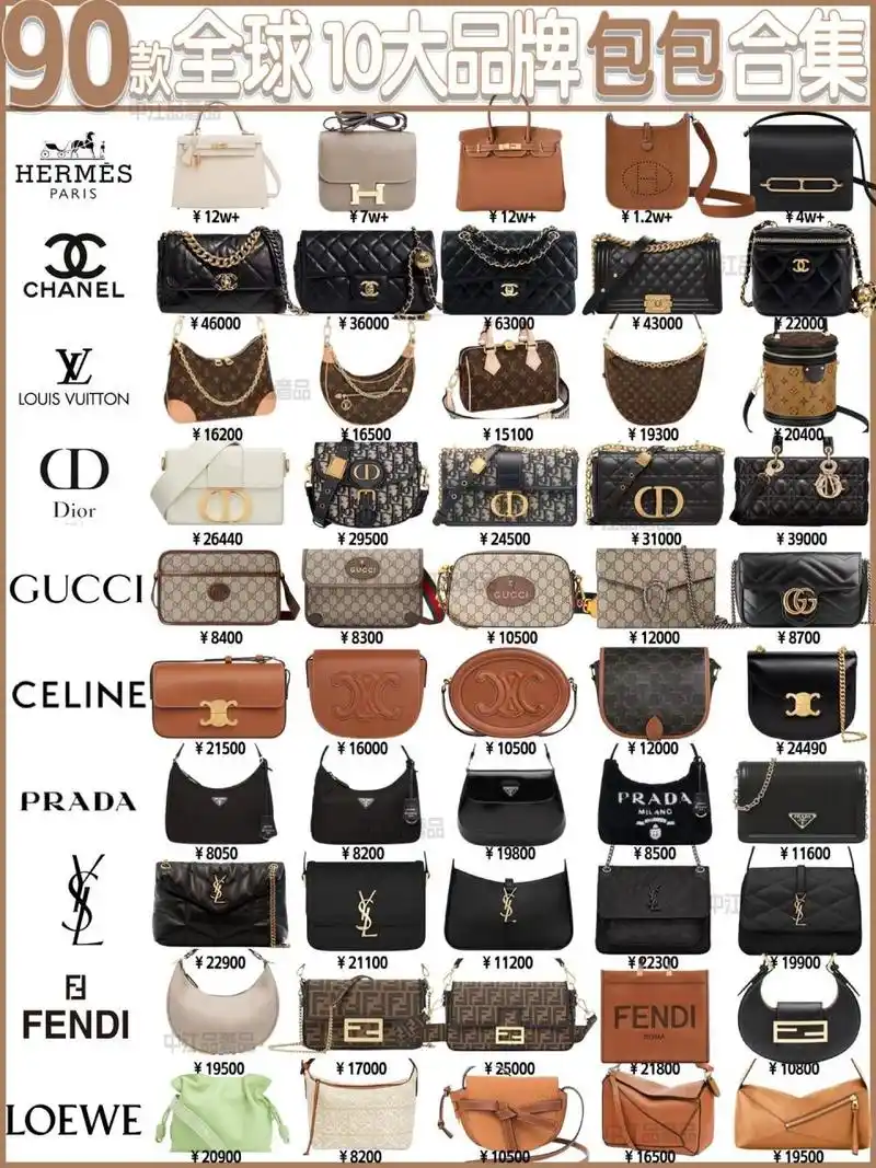 90款奢侈品包包推荐i奢侈品十巨头 奢侈品十大巨头包包你知道哪些呢?