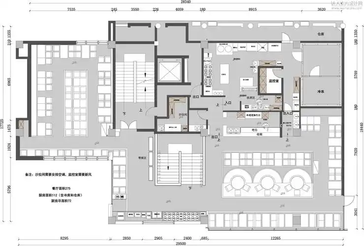 无锡  项目类型:西餐牛排餐厅  项目单位:悟塬空间设计 ▼ ▏平面