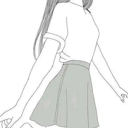 卡通女生简笔画全身画