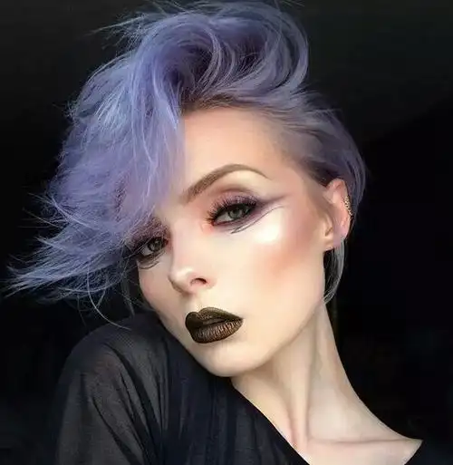 超好看紫色头发短发 打造唯美浪漫欧美范 - 紫色系染发 - 发型站