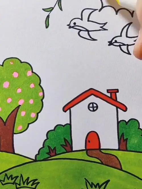 马克笔小风景画,简单又容易学会 简笔画-度小视