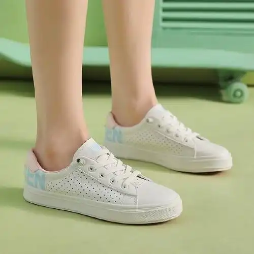 人本帆布鞋女春夏小白鞋韩版百搭平底休闲鞋工作鞋女鞋白色板鞋女