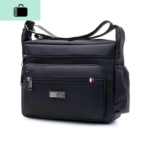 爸爸挎包男中老年休闲帆布斜挎单肩包男士牛津布防水大容量背包new