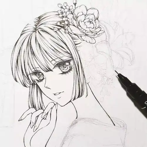 动漫少女素描图片可爱(一波素描动漫美女又强势来袭) - 赤虎壹号