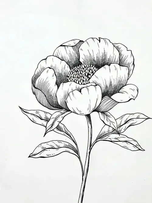 零基础黑白插画入门花卉绘画教程步骤图