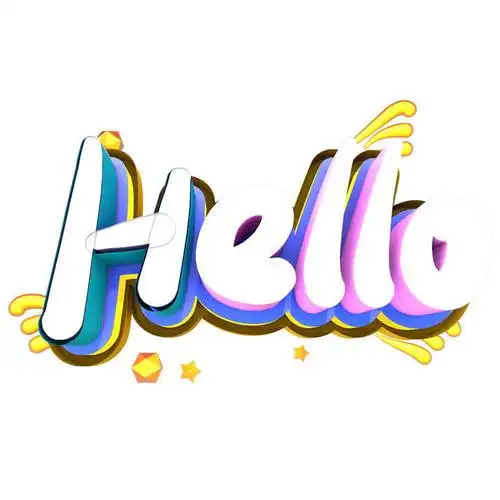 c4d风格白色hello立体字体图片免抠素材