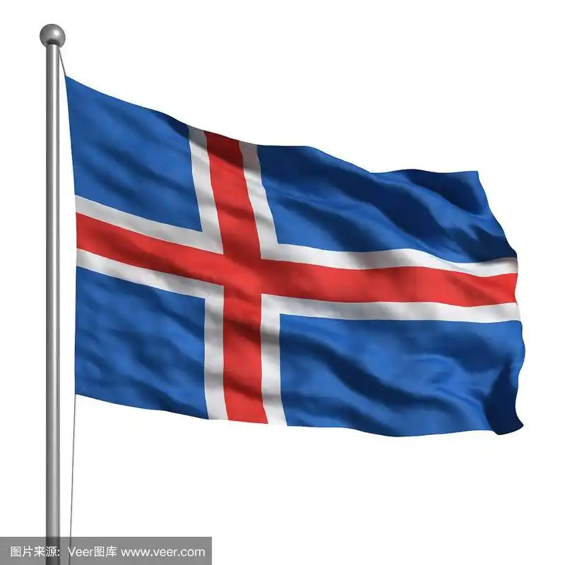 冰岛国旗(孤立)