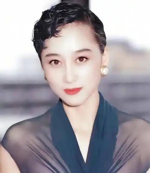 妻子利智,黑色网纱上衣,短发造型,美丽有气质_女性_关之琳_很漂亮