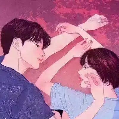 手绘卡通情侣头像一人一张超可爱 我要的不离不弃你给不起