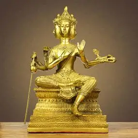 纯铜泰国四面佛佛像大号四面佛大梵天王神像家居店铺泰式装饰摆件