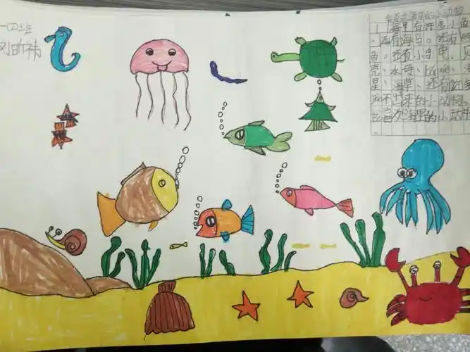 刘昕祎小朋友,你的海底世界真美,老师也想去看看.