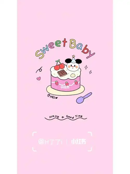 原创插画壁纸分享蛋糕小布丁