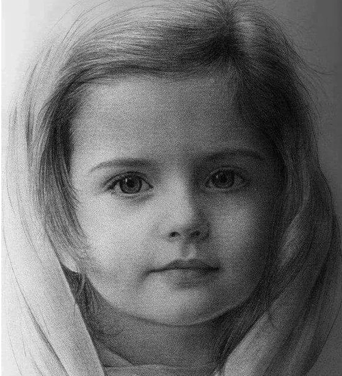 素描小孩头像
