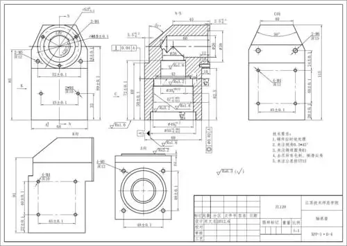 机械制造工艺课程设计轴承座零件图