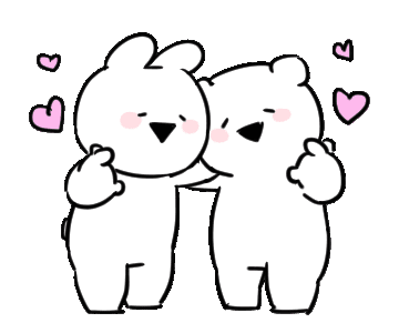 表情line上超可爱的小兔与小熊表情包适合情侣用