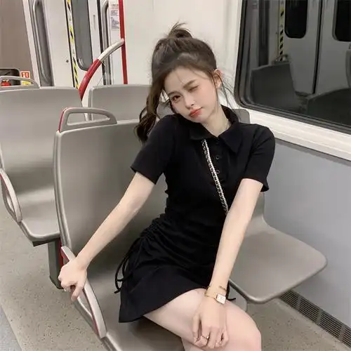 一米五矮个子微胖女生穿搭女孩夏天显瘦裙子145小甜美收腰连衣裙搭配