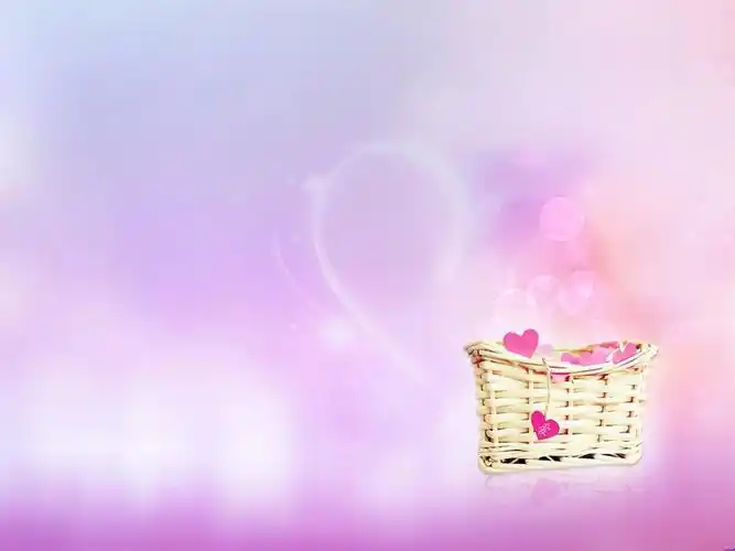 甜蜜爱心篮子浪漫ppt背景图片