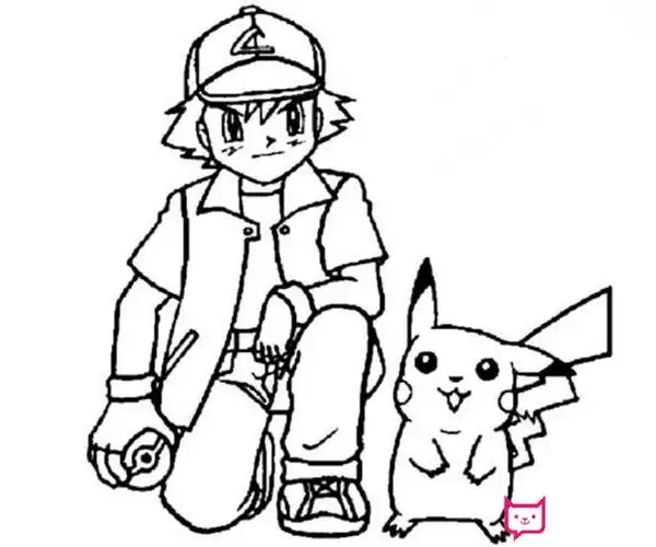 小智和皮卡丘简笔画