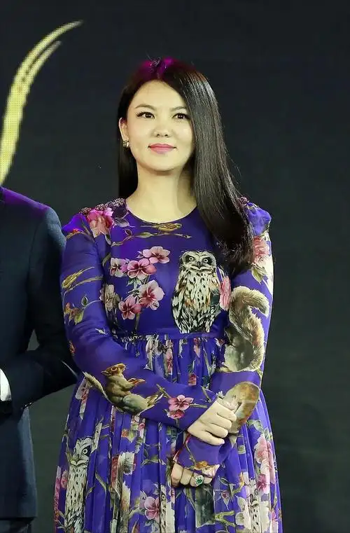 目测李湘胖到150斤穿紫裙大肚抢镜手上镀金链条包更是奢华