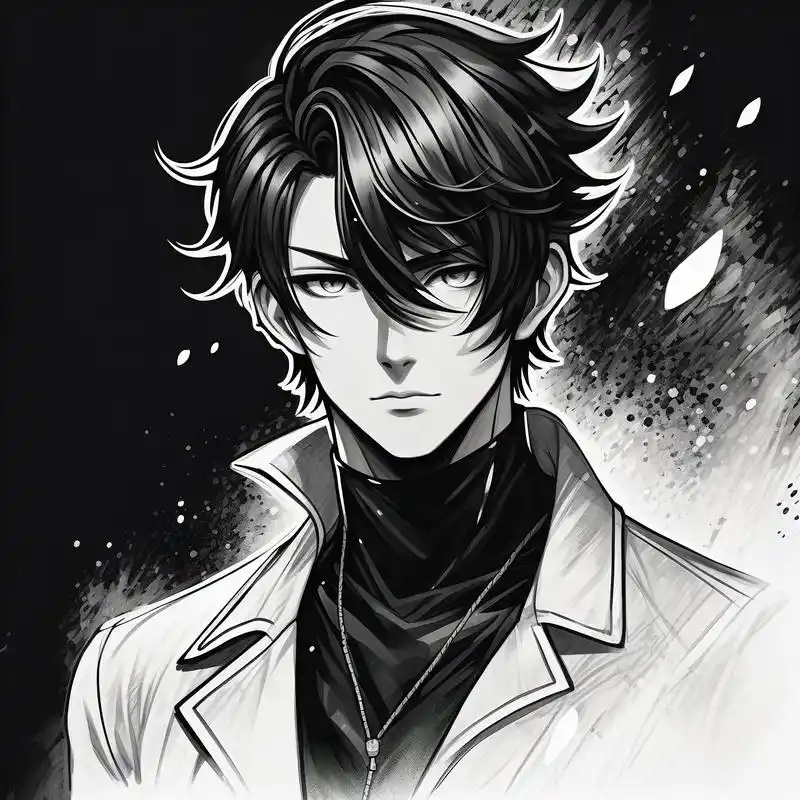 96 动漫风黑白网络男神头像 94