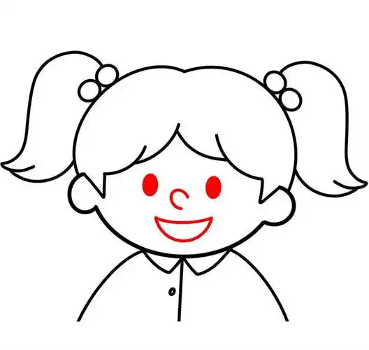 自画像简笔画女生 自画像简笔画女生长发